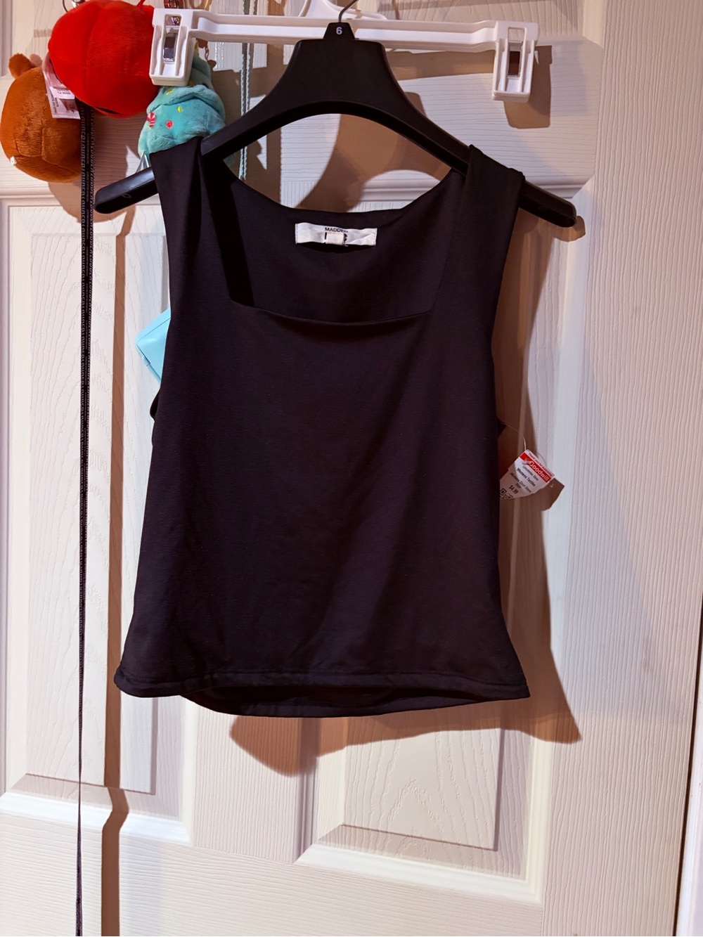 Women's Black Square Neck Tank Top